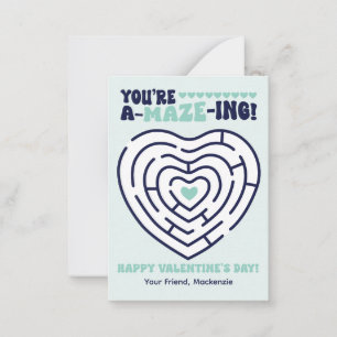 You're Amazing Maze Classroom Valentine  Card