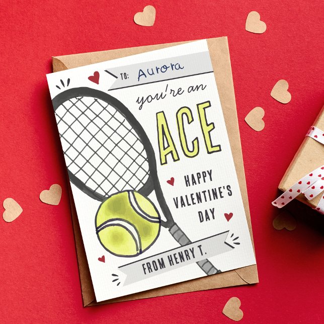 You're An Ace Tennis Classroom Valentines Day Card (Creator Uploaded)