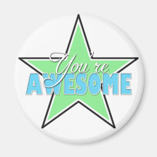 You're AWESOME - Green & Blue Star Magnets