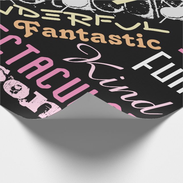 You're Awesome! Name Words Fun Gift Wrap (Corner)