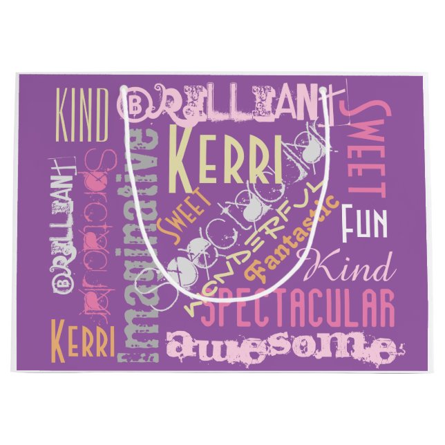 You're Awesome! Name Words Fun Gift Wrap Large Gift Bag (Front)