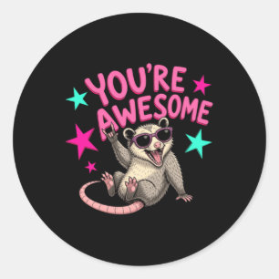 Youre Awesome Opossum Png Funny Coastal Design Classic Round Sticker