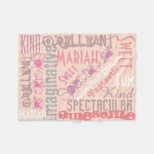 You're Awesome Personalised Names Words Pink Peach Fleece Blanket