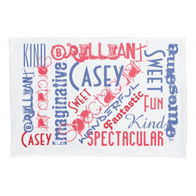 You're Awesome! Red White and Blue Personalised Pillowcase (Front)