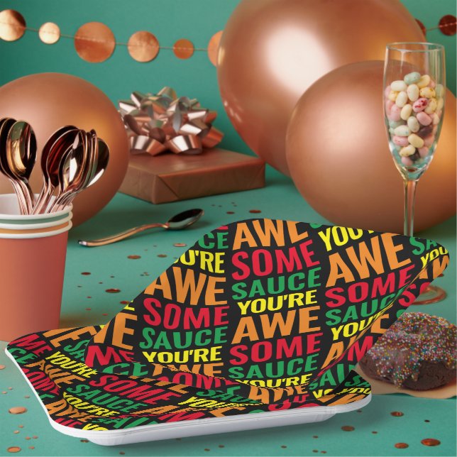 You're Awesomesauce! World Compliment Day Paper Plate (Multi)