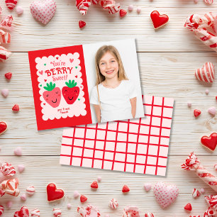 You're Berry Sweet Kids Classroom Valentine Photo Card