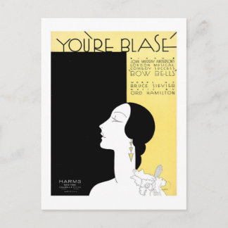 You're Blase Vintage Songbook Cover Postcard
