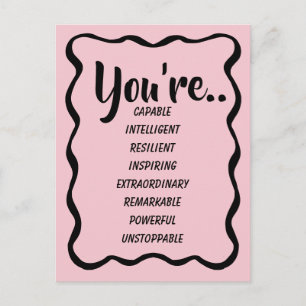 You're Capable Intelligent Creative Confidence Postcard