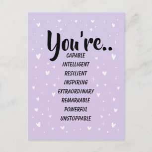 You're Capable Intelligent Creative Confidence Postcard