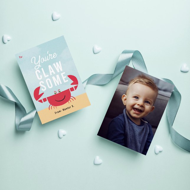 You're Claw-some Crab Beach Classroom Valentine Invitation (Creator Uploaded)