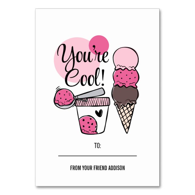 You're Cool Kids Classroom Valentine Card (Front)