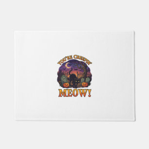Youre Creepin Meow Halloween Black Cat Pumpkins Gr Doormat