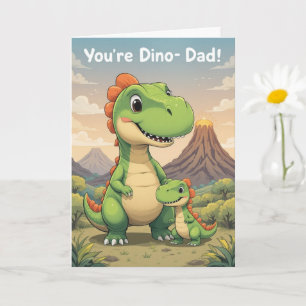 Youre Dino Mite Dad Cute Dinosaur Fathers Day  Card