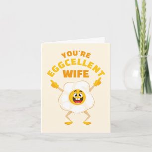 You're Eggcellent Wife Anniversary Cute Fun Egg  Holiday Card