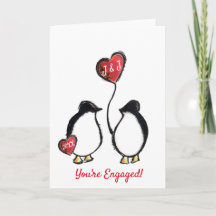 You're engaged cute penguin engagement balloon