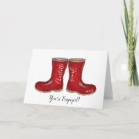 You're engaged red welly boot engagement