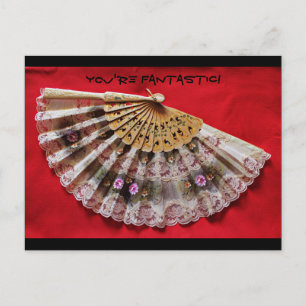 You're Fantastic! Orante Hand Held Fan Postcard