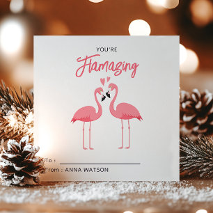 You're Flamazing Flamingo Valentines Day Class Holiday Card
