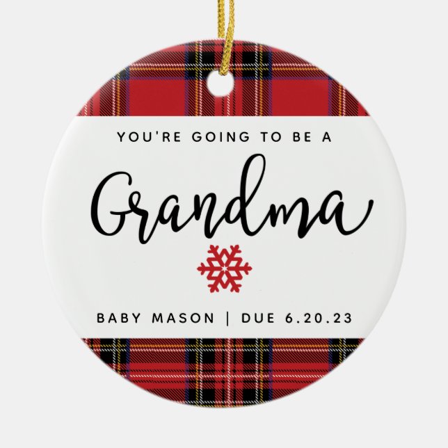 You're Going To Be Grandma Pregnancy Announcement Ceramic Tree Decoration (Front)