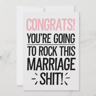 You're Going To Rock This Marriage Funny Wedding Holiday Card