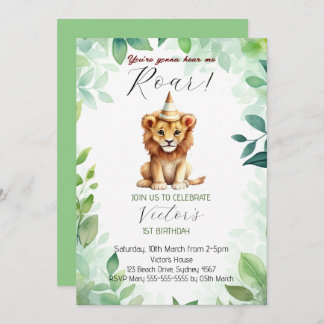 You're gonna hear me roar 1st Birthday Invitation