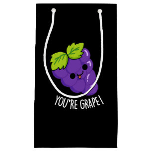 You're Grape Funny Fruit Pun Dark BG Small Gift Bag