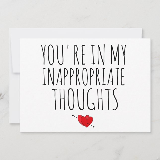 You're In My Inappropriate Thoughts Funny Naughty  Holiday Card (Front)