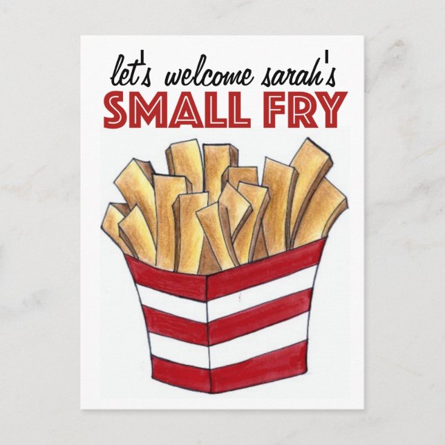 You're Invited Baby Shower Smally Fry French Fries Invitation Postcard (Front)