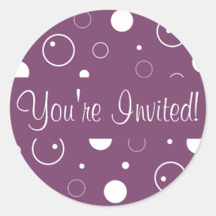 You're Invited Bubbles Envelope Sticker Seal