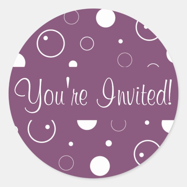 You're Invited Bubbles Envelope Sticker Seal (Front)