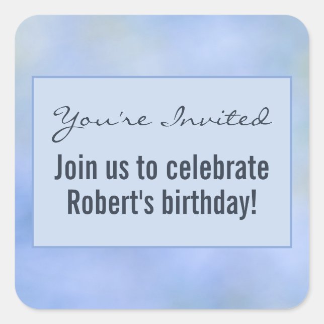 You're Invited Casual Abstract Blue Yellow Seal (Front)