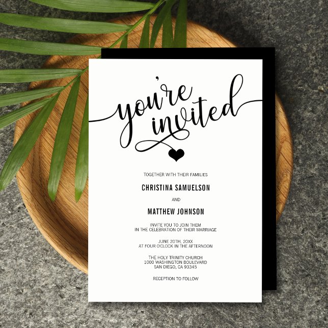 You're Invited Classic Black & White Wedding Invitation (Creator Uploaded)