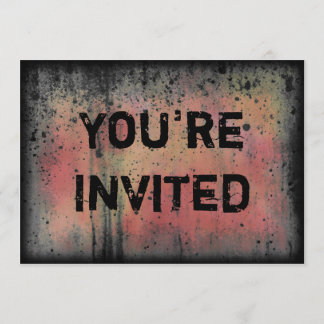 You're Invited Colourful Grunge Halloween Party Invitation