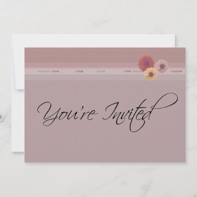 You're Invited customisable event-pink floral Invitation (Front)