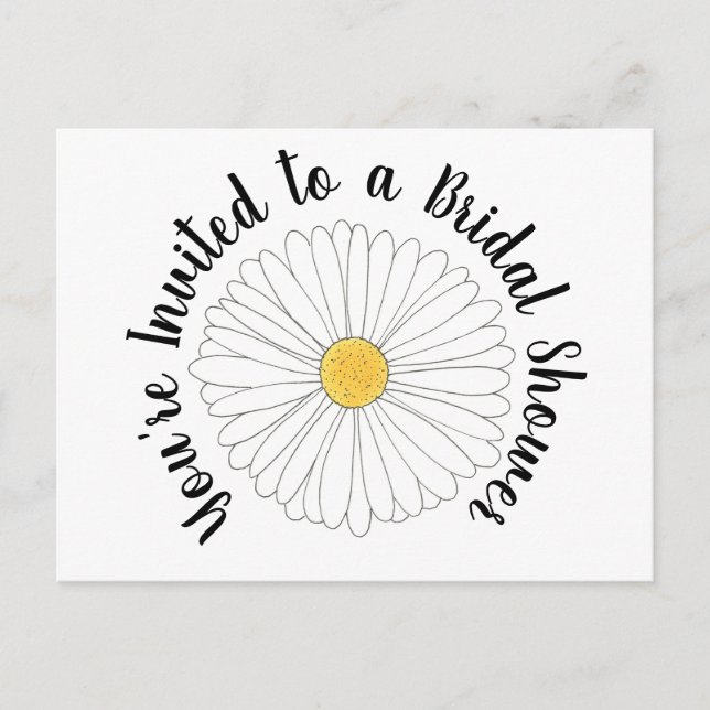 You're Invited Daisy Flower Bridal Shower Floral Invitation Postcard (Front)
