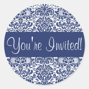 You're Invited Damask Envelope Sticker Seal
