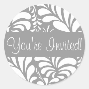 You're Invited Fern Flora Envelope Sticker Seal