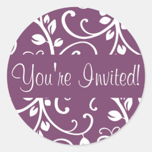 You're Invited Floral Vine Envelope Sticker Seal