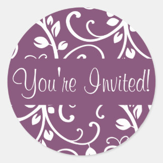 You're Invited Floral Vine Envelope Sticker Seal