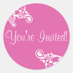 You're Invited Flourish Envelope Sticker Seal