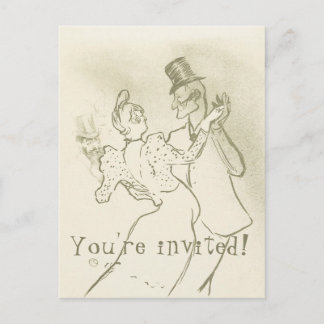 You're invited | Lautrec - Dancing Couple Invitation Postcard