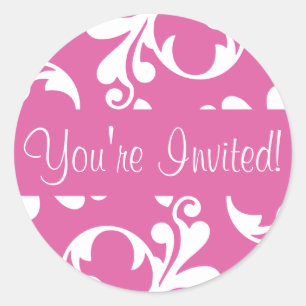 You're Invited Leaf Flourish Envelope Sticker Seal