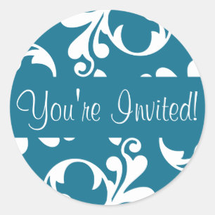 You're Invited Leaf Flourish Envelope Sticker Seal