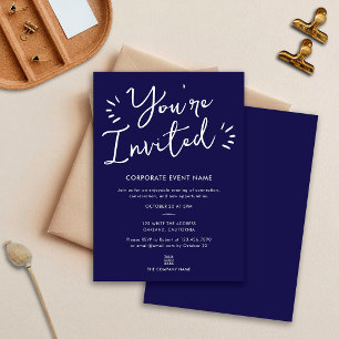 You're Invited Navy Blue Business Corporate Party Invitation