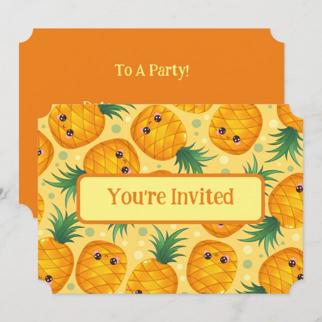 You're Invited Pineapple  Invitation (Front/Back)