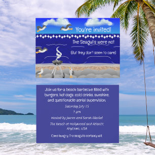 You're Invited, The Seagulls Were Not Beach BBQ Invitation