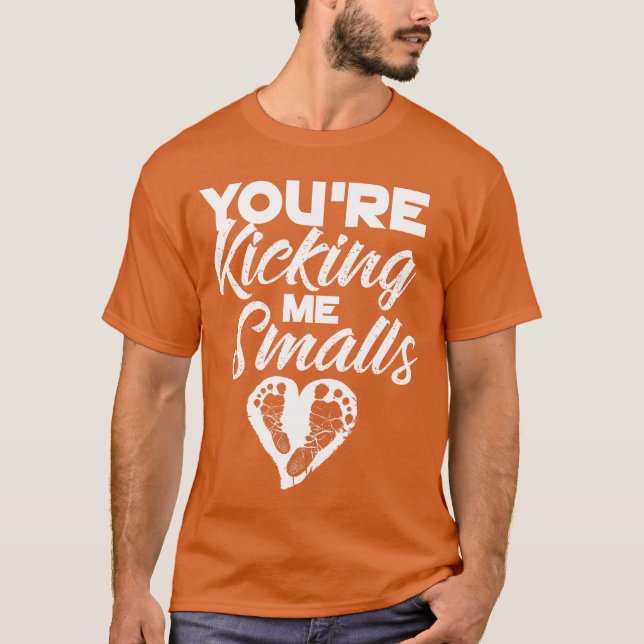 Youre Kicking Me Smalls Cute Pregnant Baseball Gif T-Shirt (Front)