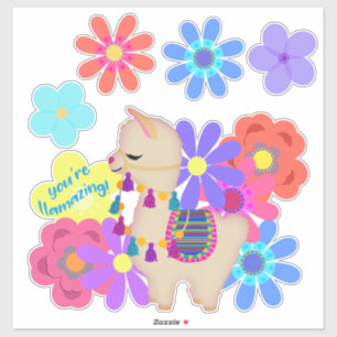 You're Llamazing! Llama and Flowers