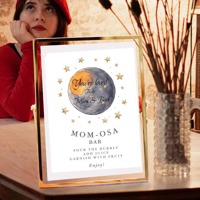 You're loved To the Moon Stars Mum-osa Baby Shower Poster (Creator Uploaded)