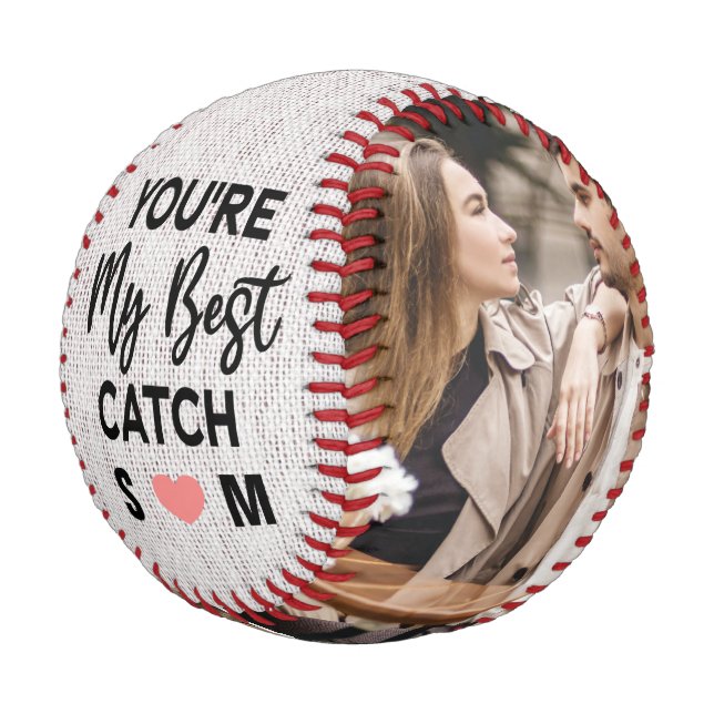 You're My Best Catch Couples 2 Photo Baseball (Angled)